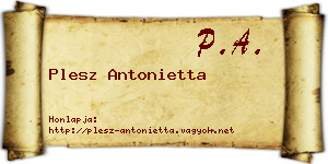 Plesz Antonietta névjegykártya